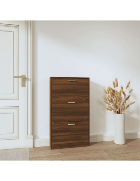 Scarpiera Rovere Marrone 59x17x108 cm in Legno Multistrato