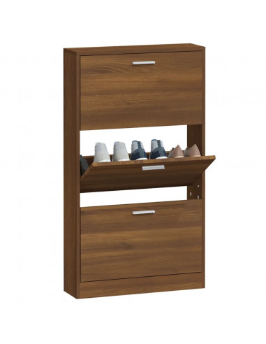 Scarpiera Rovere Marrone 59x17x108 cm in Legno Multistrato