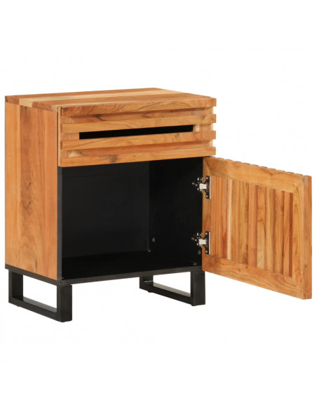 Comodino 50x34x60 cm in Legno Massello di Acacia