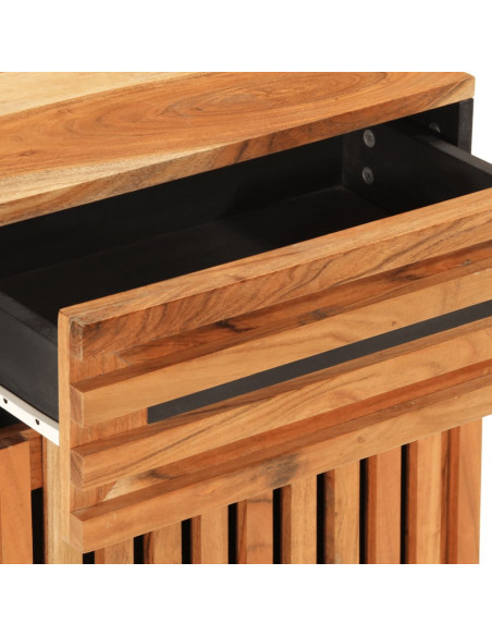 Comodino 50x34x60 cm in Legno Massello di Acacia