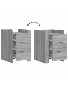 Comodino Grigio Sonoma 45x50x65 cm in Legno Multistrato 2