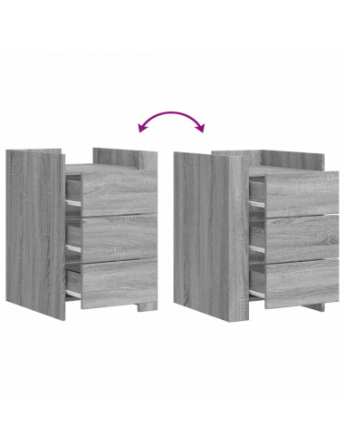 Comodino Grigio Sonoma 45x50x65 cm in Legno Multistrato