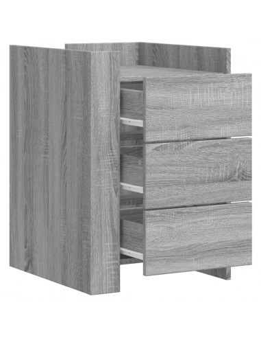 Comodino Grigio Sonoma 45x50x65 cm in Legno Multistrato