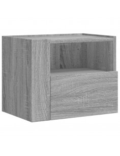 Comodino a Muro Grigio Sonoma 45x30x35 cm 2