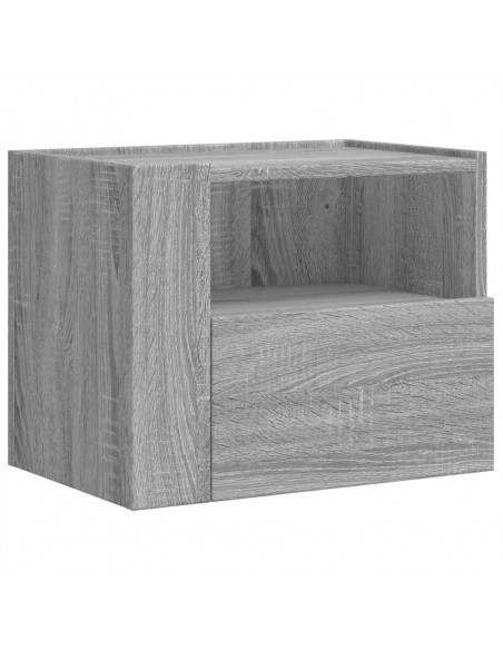 Comodino a Muro Grigio Sonoma 45x30x35 cm
