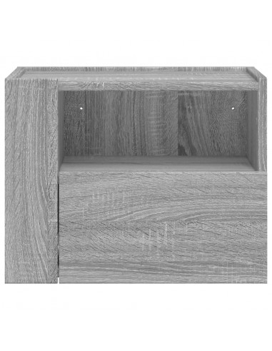 Comodino a Muro Grigio Sonoma 45x30x35 cm
