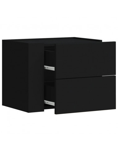 Comodini a Muro 2 pz Nero 45x30x35 cm