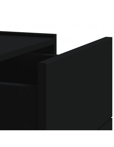 Comodini a Muro 2 pz Nero 45x30x35 cm