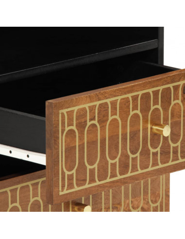 Comodino 50x33x62 cm in Legno Massello di Mango