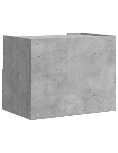 Comodini a Muro 2 pz Grigio Cemento 45x30x35 cm