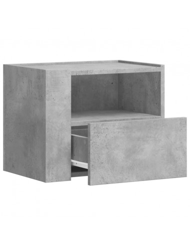 Comodini a Muro 2 pz Grigio Cemento 45x30x35 cm