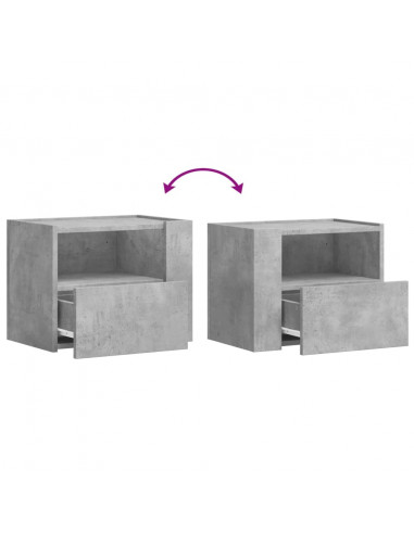 Comodini a Muro 2 pz Grigio Cemento 45x30x35 cm