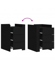 Comodino Nero 45x50x65 cm in Legno Multistrato 2