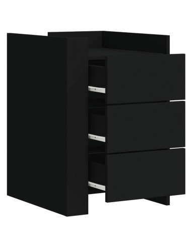 Comodino Nero 45x50x65 cm in Legno Multistrato