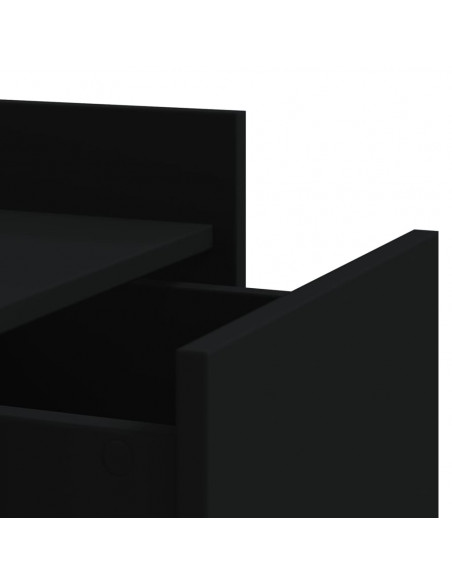 Comodino Nero 45x50x65 cm in Legno Multistrato