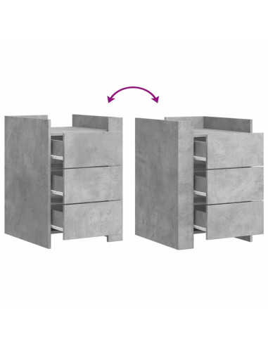 Comodino Grigio Cemento 45x50x65 cm in Legno Multistrato