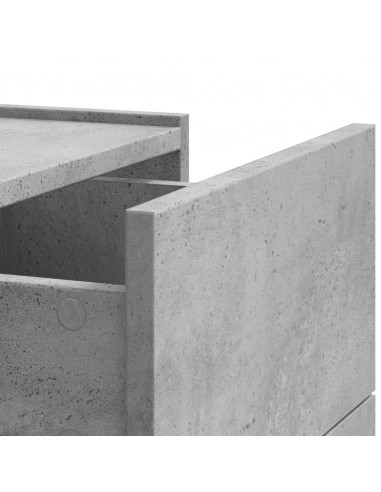 Comodini a Muro 2 pz Grigio Cemento 45x30x35 cm