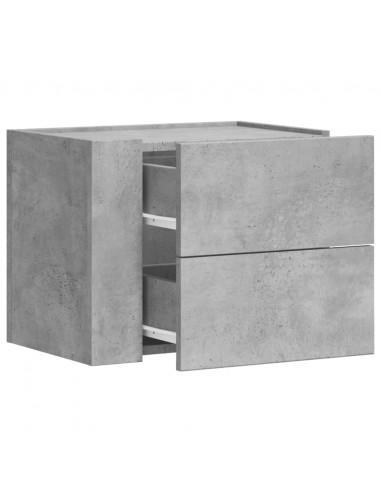 Comodini a Muro 2 pz Grigio Cemento 45x30x35 cm