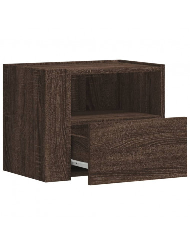 Comodini a Muro 2 pz Rovere Marrone 45x30x35 cm
