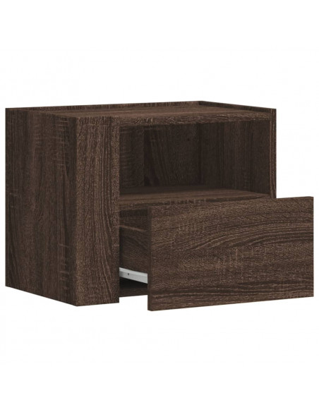 Comodini a Muro 2 pz Rovere Marrone 45x30x35 cm