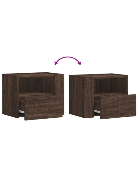 Comodini a Muro 2 pz Rovere Marrone 45x30x35 cm
