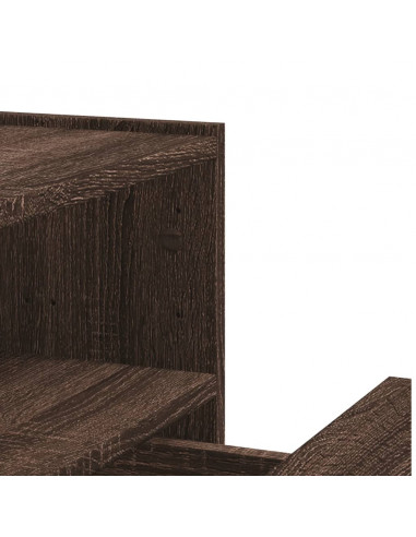 Comodini a Muro 2 pz Rovere Marrone 45x30x35 cm