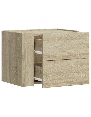 Comodini a Muro 2 pz Rovere Sonoma 45x30x35 cm