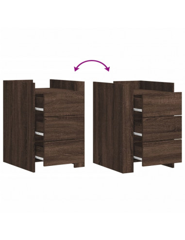 Comodino Rovere Marrone 45x50x65 cm in Legno Multistrato