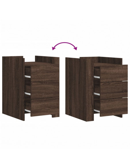 Comodino Rovere Marrone 45x50x65 cm in Legno Multistrato