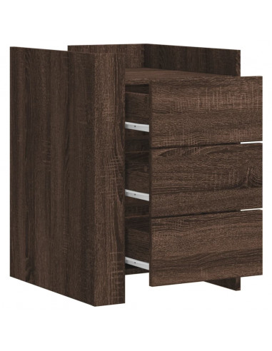 Comodino Rovere Marrone 45x50x65 cm in Legno Multistrato