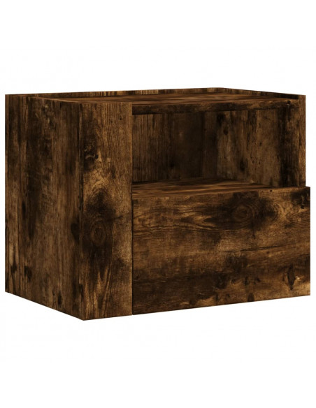 Comodino a Muro Rovere Fumo 45x30x35 cm