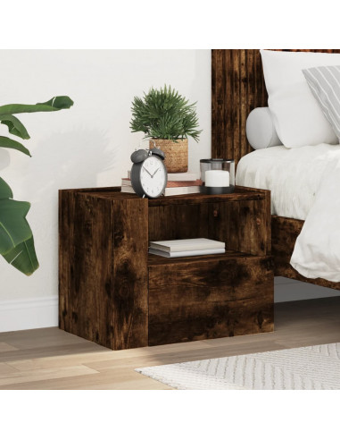 Comodino a Muro Rovere Fumo 45x30x35 cm