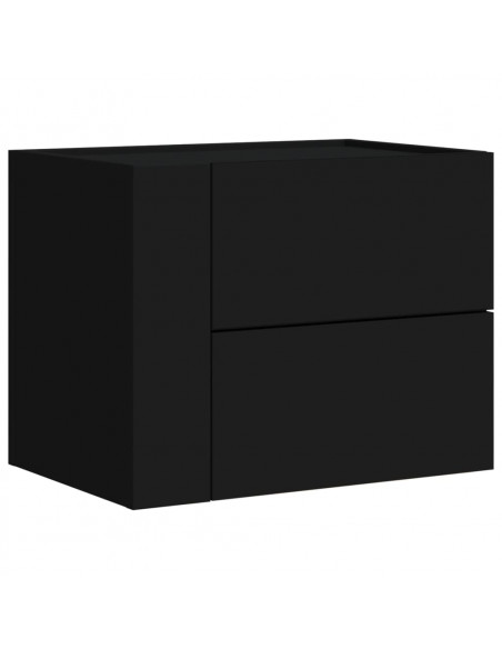 Comodino a Muro Nero 45x30x35 cm