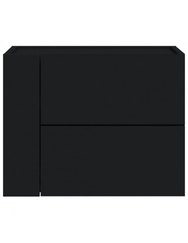 Comodino a Muro Nero 45x30x35 cm