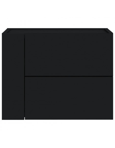 Comodino a Muro Nero 45x30x35 cm