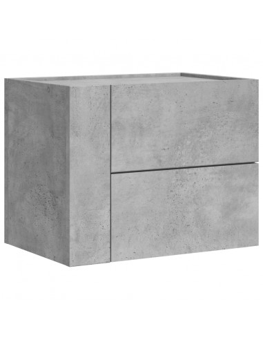 Comodino a Muro Grigio Cemento 45x30x35 cm