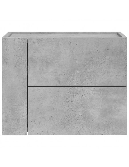 Comodino a Muro Grigio Cemento 45x30x35 cm