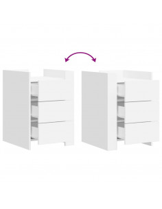 Comodino Bianco 45x50x65 cm in Legno Multistrato 2