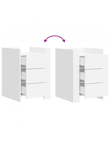 Comodino Bianco 45x50x65 cm in Legno Multistrato