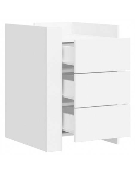 Comodino Bianco 45x50x65 cm in Legno Multistrato