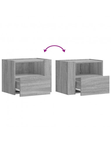Comodini a Muro 2 pz Grigio Sonoma 45x30x35 cm