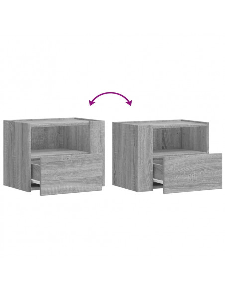 Comodini a Muro 2 pz Grigio Sonoma 45x30x35 cm