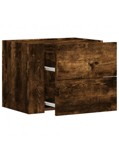 Comodini a Muro 2 pz Rovere Fumo 45x30x35 cm