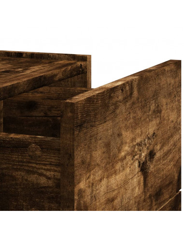 Comodini a Muro 2 pz Rovere Fumo 45x30x35 cm