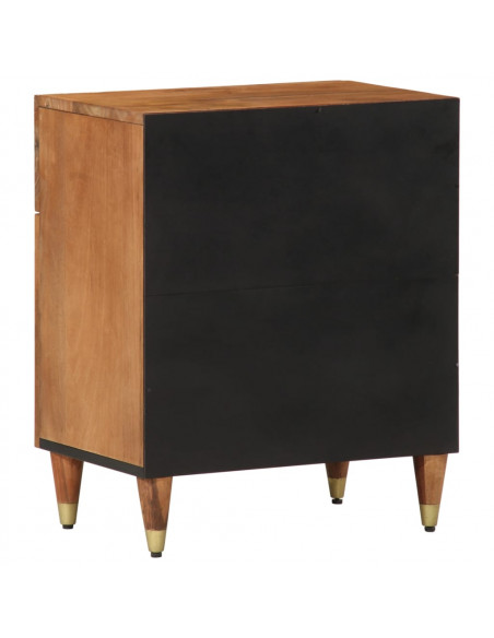 Comodino 50x33x60 cm in Legno Massello di Mango