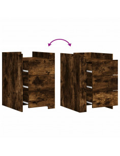 Comodino Rovere Fumo 45x50x65 cm in Legno Multistrato 2
