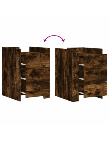 Comodino Rovere Fumo 45x50x65 cm in Legno Multistrato