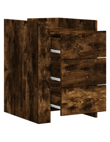 Comodino Rovere Fumo 45x50x65 cm in Legno Multistrato