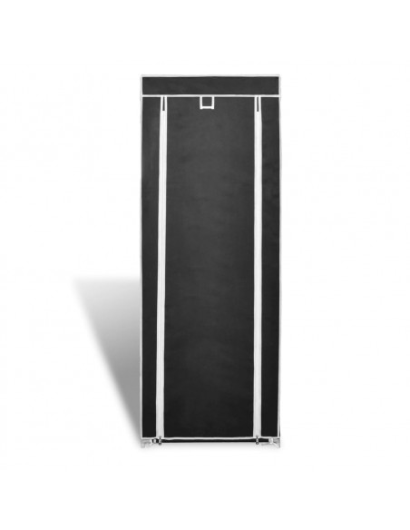 Scarpiera in Tessuto Richiudibile 57 x 29 x 162 cm Nera