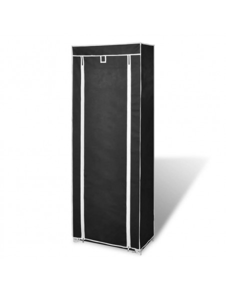 Scarpiera in Tessuto Richiudibile 57 x 29 x 162 cm Nera